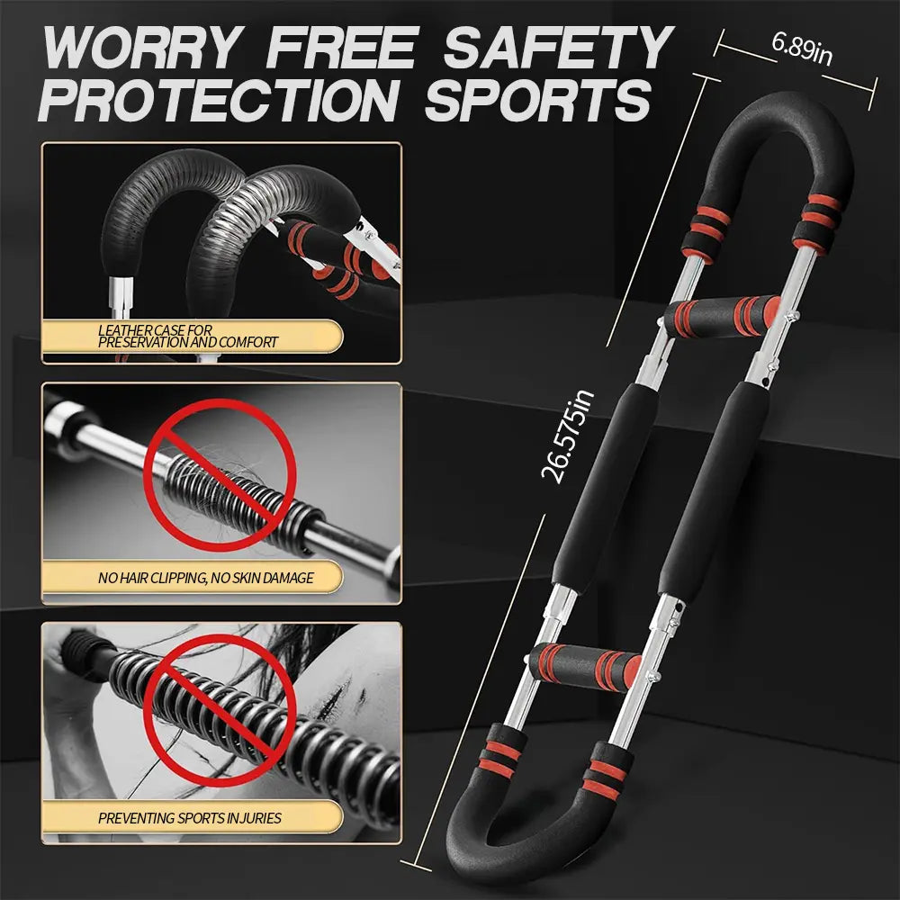 Adjustable Power Twister for Men: Arm, Chest & Shoulder Muscle Trainer - Portable Spring Resistance Home Gym Equipment