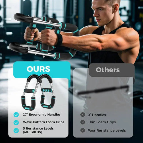 Adjustable Power Twister Bar Arm Trainer, Chest & Arm Strength Training Equipment for Men, Portable Upper Body Workout Tool for Home Gym Fitness