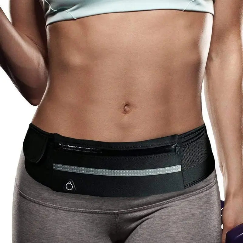 Running Belt Running Waist Pouch Belt Bag for Women and Men, Large Capacity Belt Running Fanny Pack Hiking Fanny Pack Holder for Cell Phone, Money, and Keys, Adjustable Belt Pouch Fits Most Phone and Waist Sizes