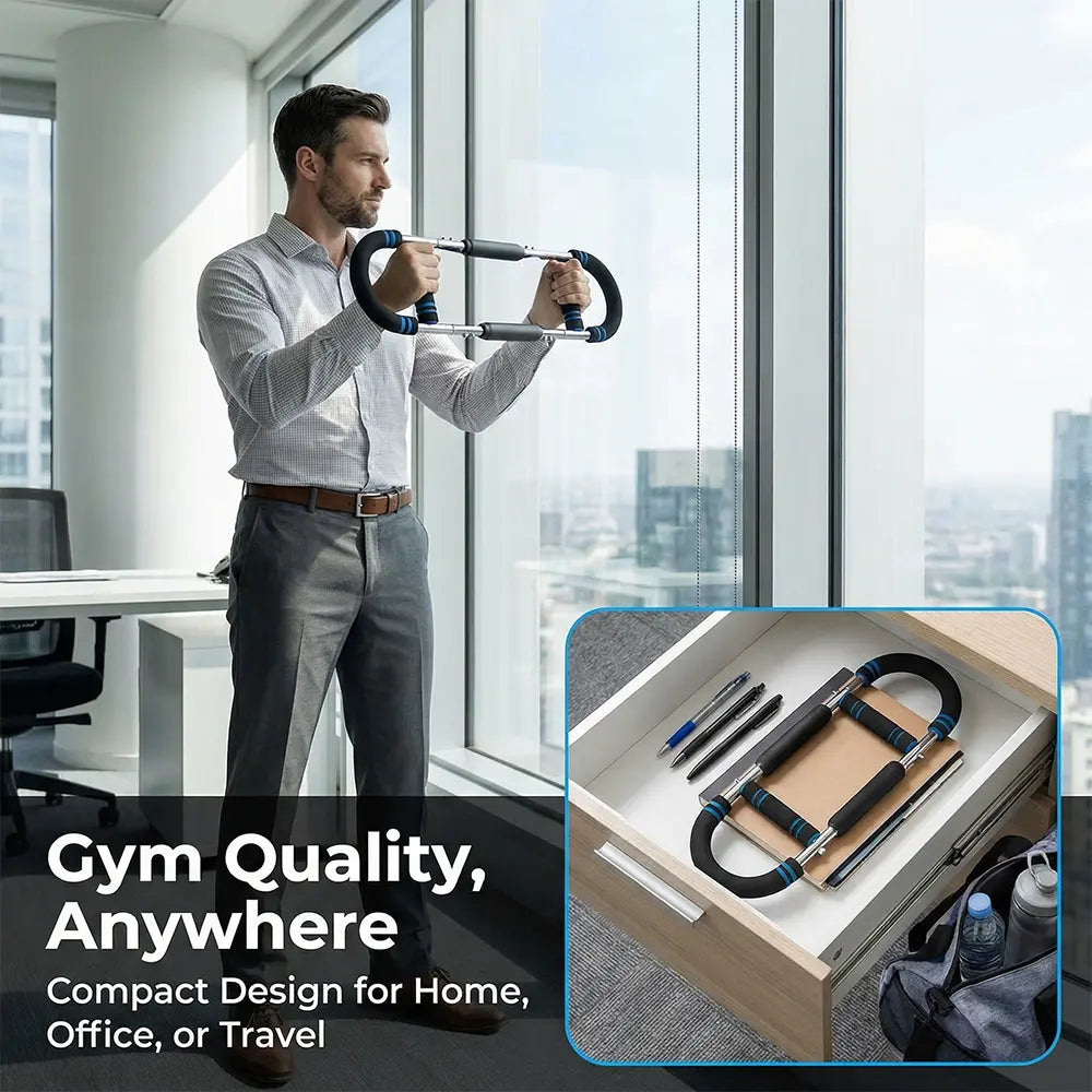 Adjustable Power Twister for Men: Arm, Chest & Shoulder Muscle Trainer - Portable Spring Resistance Home Gym Equipment